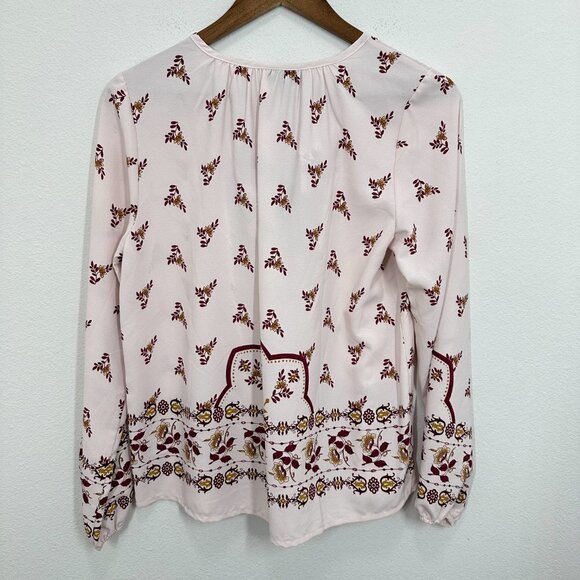 Bobeau Size Small Cream Floral Peasant Popover Blouse Flowy NWT - Picture 2 of 6